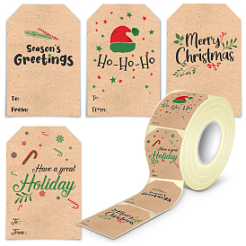 Christmas PVC Plastic Roll Sticker Labels, Self-adhesion, for Suitcase, Skateboard, Refrigerator, Helmet, Mobile Phone Shell, Word
