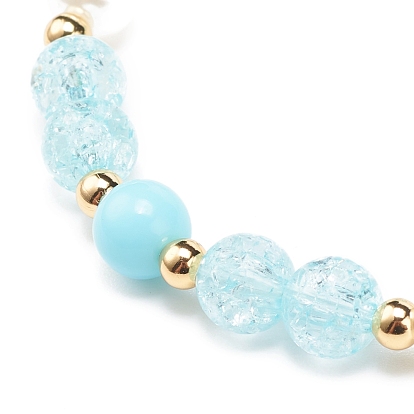 Bracelet extensible imitation perle acrylique, alliage émail licorne couronne lune bracelet à breloques pour femme