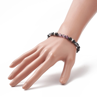 Ensemble de bracelets extensibles en alliage de pierres précieuses et d'alliages mélangés naturels et synthétiques de style pcs pour femmes