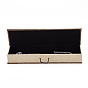 Rectangle Wooden Necklace Boxes, with Burlap and Velvet, 24.2x6.5x4.6cm