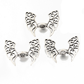 Tibetan Style Alloy Beads, Cadmium Free & Lead Free, Butterfly Wing Spacer Beads