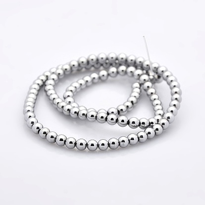 Round Non-magnetic Synthetic Hematite Beads Strands