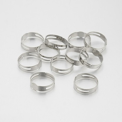 Bases d'anneau de garniture de fer réglable, avec des supports cabochons de lunette ronde plat