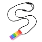Rainbow Building Blocks Food Grade  Silicone Pendant Molar Stick Nursing Necklaces, Chewing Beads For Teethers