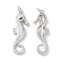 Eco-Friendly Brass Pendants, with Jump Ring, Long-Lasting Plated, Sea Horse