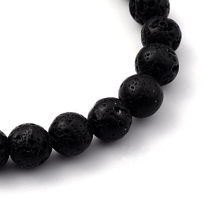 Bracelets de perles extensibles de pierres précieuses naturelles pour hommes, avec perles d'ambre imitation résine et perles en alliage tête de dragon