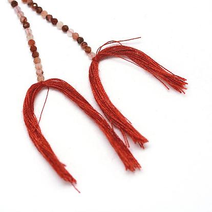 Natural Carnelian Bead Strands, Faceted, Round