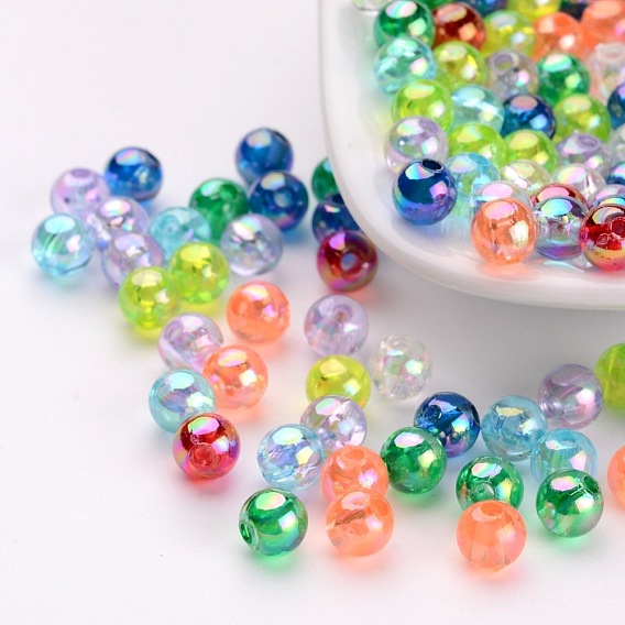 Perles acryliques transparentes écologiques, ronde