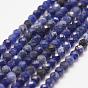 Natural Sodalite Bead Strands, Faceted, Round