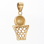 Pendentifs en acier inoxydable, Basket-ball et panier