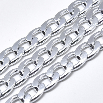 Aluminium Curb Chains, with Spool, Unwelded
