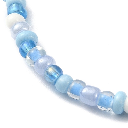 3 pcs 3 ensemble de bracelets extensibles en perles de verre et cœur en hématite synthétique non magnétique de couleur