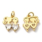 Brass with Cubic Zirconia Pendants, Long-Lasting Plated, Lead Free & Cadmium Free, Human with Heart Charm