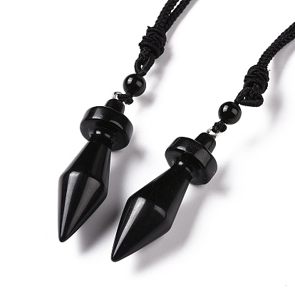 Ожерелье с кулоном в виде пули из драгоценных камней и нейлоновым шнуром для женщин