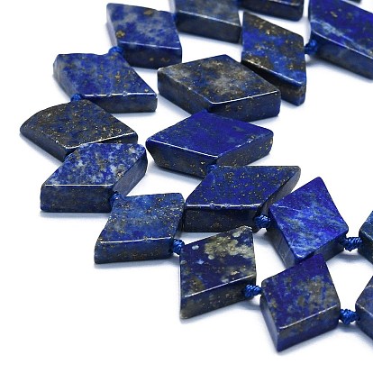 Hilos de cuentas de lapislázuli natural, rombo