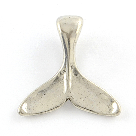 Tibetan Style Alloy Charms, Whale Tail Shape, Cadmium Free & Lead Free, 16x16x1.5mm, Hole: 3x8mm, about 1250pcs/1000g