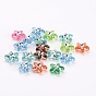 Colorful Acrylic Beads, Metal Enlaced, Star