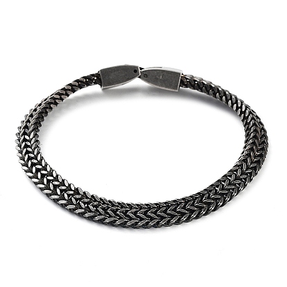 304 bracelets à chaîne double couche tendance en acier inoxydable, freiner gourmettes, cadeaux de bijoux pour hommes