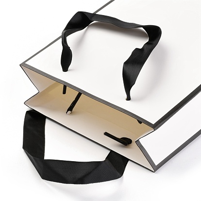 Sacs en papier rectangle, avec poignées, pour sacs-cadeaux et sacs à provisions