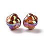 UV Plating Rainbow Iridescent Acrylic Beads, with Gold Foil, Bow