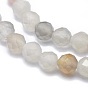 Brins de perles multi-pierres de lune naturelles, facette, ronde