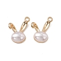 Colgantes de perlas de imitación de plástico abs, con fornituras de aleación, encanto de cabeza de conejo