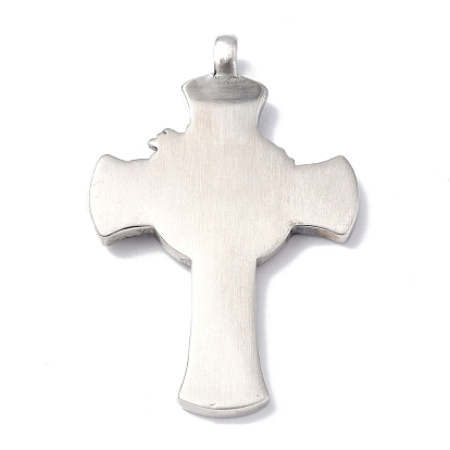 304 en acier inoxydable gros pendentifs, croix avec Jésus