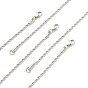 5 piezas 304 conjunto de collares de cadena de cuerda de giro redondo de acero inoxidable para hombres y mujeres