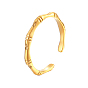 Stainless Steel Finger Open Cuff Ring, Bamboo