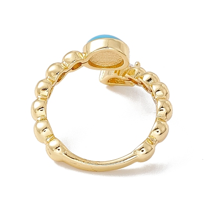 Прозрачное кубическое циркониевое кольцо в форме слезы и эмали сглаза, настоящие позолоченные украшения из латуни для женщин, без свинца и без кадмия