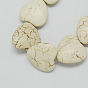 Abalorios de piedras preciosas, turquesa sintética, corazón, 24x24x9 mm, agujero: 1.5 mm