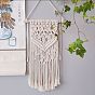 Cotton Cord Macrame Woven Wall Hanging, with Plastic Non-Trace Wall Hooks, for Nursery and Home Decoration