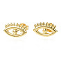 Brass Evil Eye Stud Earrings for Women, Nickel Free
