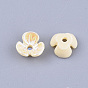 Des perles de résine opaques, de couleur plaquée ab , 3 pétales, fleur