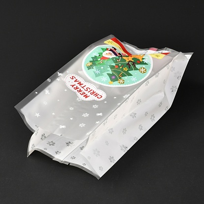 Sacs de bonbons en papier rectangle thème noël, pas de poignée, pour sacs cadeaux et emballages alimentaires