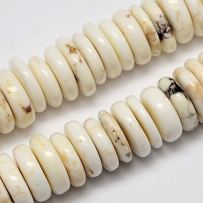 Brins de perles de magnésite naturelle, perles heishi, disque