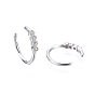 Brass Micro Pave Clear Cubic Zirconia Cuff Earrings