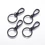 Alloy Keychain Clasp Findings, with Iron Split Key Rings