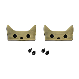 Alloy Label Tags, with Holes and Iron Screws, for DIY Jeans, Bags, Shoes, Hat Accessories, Cat