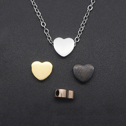 201 Stainless Steel Charms, for Simple Necklaces Making, Stamping Blank Tag, Laser Cut, Heart