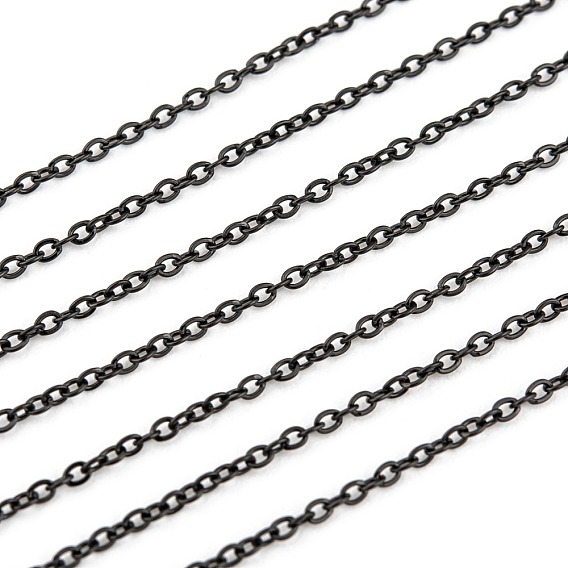 Ion Plating(IP) 304 Stainless Steel Cable Chains, Soldered, without Spool/Card Paper, Flat Oval