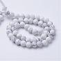 Natural Howlite Beads Strands, Frosted Style, Round