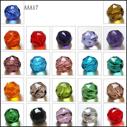Имитация Австрийские кристаллические шарики, класс AAA, граненые, круглые