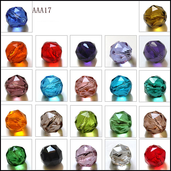 Имитация Австрийские кристаллические шарики, класс AAA, граненые, круглые
