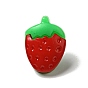  Boutons acryliques de fraises, 1-trou, teint, 15x11x3.5mm, Trou: 3mm