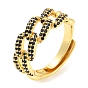 Регулируемое кольцо из кубического циркония, кольцо из латуни с покрытием из настоящего золота 18k, без свинца и без кадмия