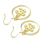 Snowflake & Flower Asymmetrical Earrings, Rack Plating Brass Dnagle Earring, Long-Lasting Plated