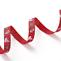 Polyester Grosgrain Ribbon, Christmas Theme, for Jewelry Making
