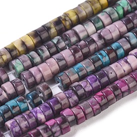 Synthetic Ore Beads Strands, Heishi Beads, Dyed, Flat Round