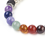 Chakra Jewelry, Natural Gemstone Stretch Charm Bracelets, with Alloy Findings, Tree